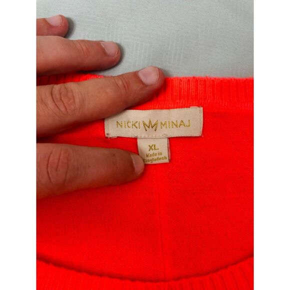 Nicki Minaj Junior’s Sweater Pink Long Sleeve Round Neck Pullover Size XL - Picture 8 of 8